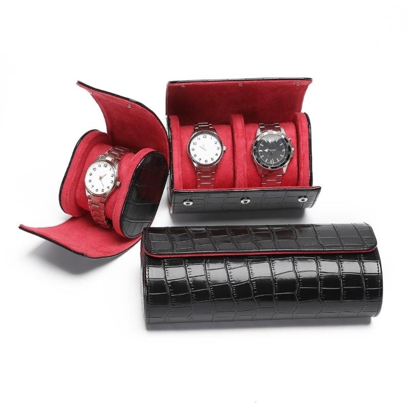 1/2/3 Slot Travel Watch Case Scartchproof Watch Box Organizer PU Leather for Wristwatch Jewelry Display Commercial Gift