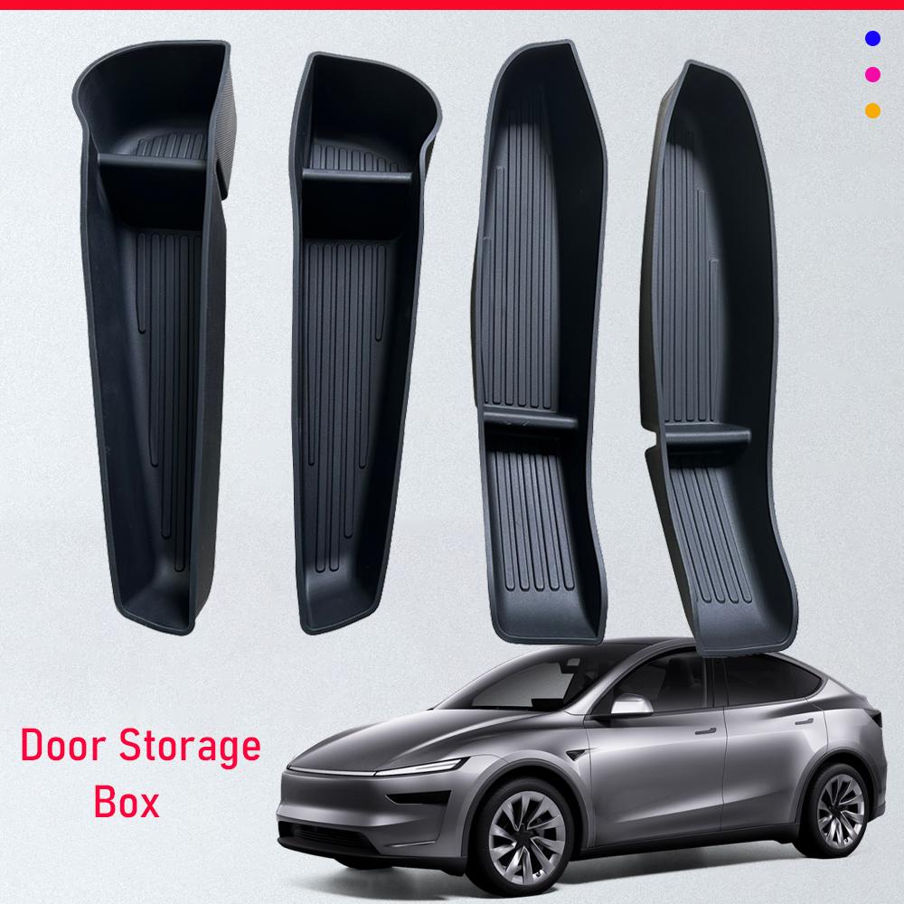 Anti-dirty Door Side Storage Box for Tesla Model 3 Y YL Juniper 2025 2026 Front & Rear Door Pocket Organizer Trays Accessories