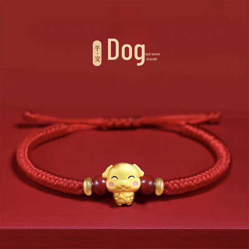 

Браслет со знаком зодиака «Змея» из красной нити 2025 года для мужчин и женщин — ручная работа, подарок «Пять благословений»