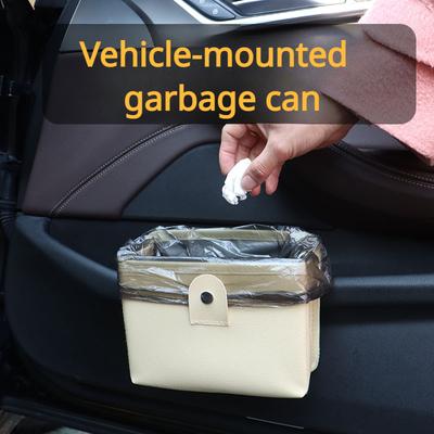 Nádoba na odpadky do vozidla Odpadkový koš Taška na odpadky do auta Skládací koš na odpadky do auta Odpadky do auta Lehká Kůže Auto
