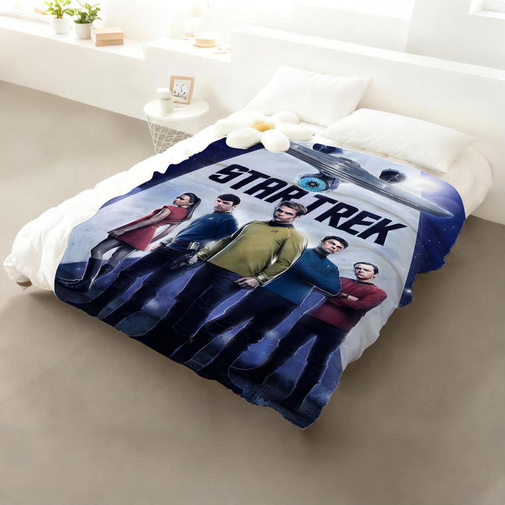 Movie Star Trek Throw Flannel Throw Blanket: Soft Kid-Friendly Warm Anti-Static All Season Washable Couch Bed Home
