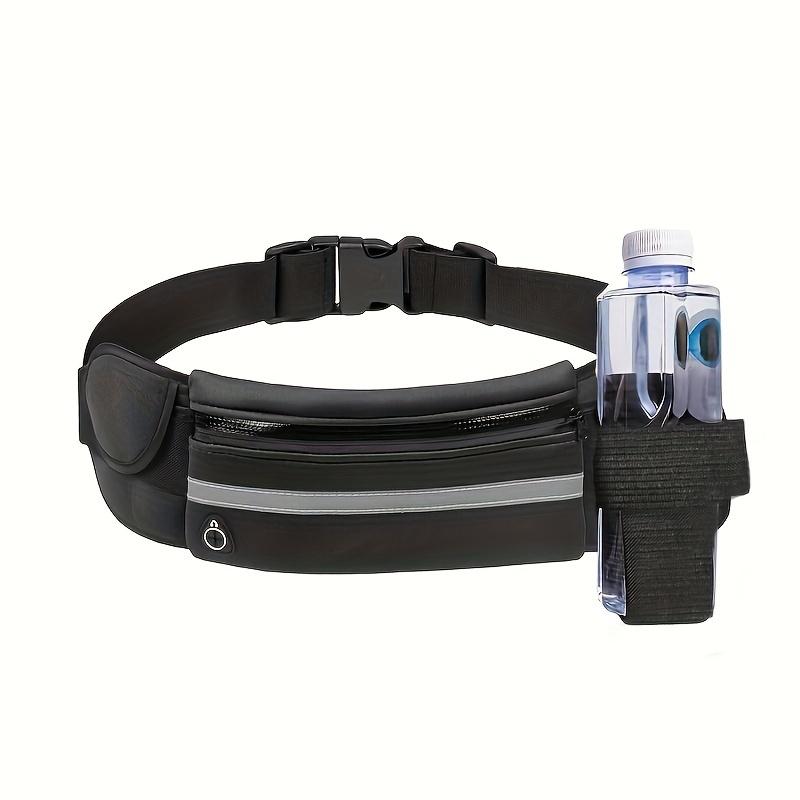 Cinturón para Correr Riñonera, Riñonera Reflectante con Portabotellas, Senderismo Fitness Bolsa para Teléfono Riñonera