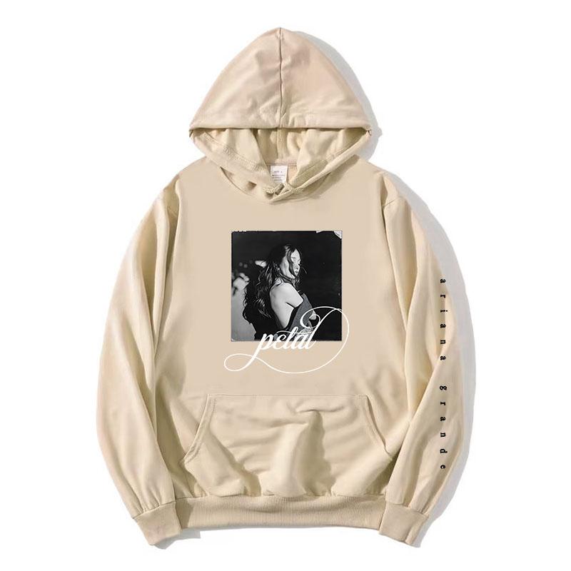 Felpe con Cappuccio Foto Piastrelle Petalo Design Ariana Grande Felpe con Cappuccio in Pile Manica Lunga Felpe con Cappuccio Unisex Streetwear Donna
