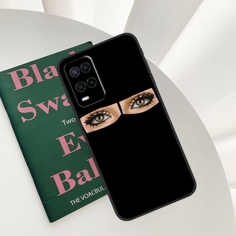 Hijab Face Muslim Islamic Gril Eyes Case For Oppo A15 A16 A17 A52 A72 A76 A96 A54 A74 A94 A54S A57S A58 A78 A98 A57 A77 Cover