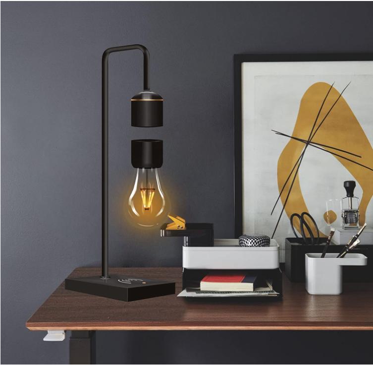 Modern Simplistic Magnetic Levitating Lamp Wireless Charger Night Light Warm Decorative Bulb Floating Smart Home LED Lights