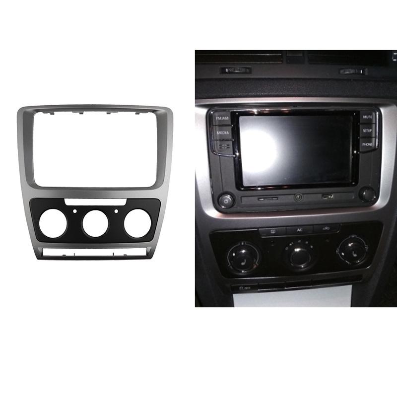 Double Din for SKODA Octavia 2008-2013 Manual AC Audio Fascia Stereo Radio GPS DVD Panel Dash Mount Installation Trim Kit Frame