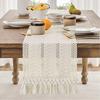 Rustic Festival Dining Table Cover Solid Color Tablecloth Boho Table Runner  Family Dinner