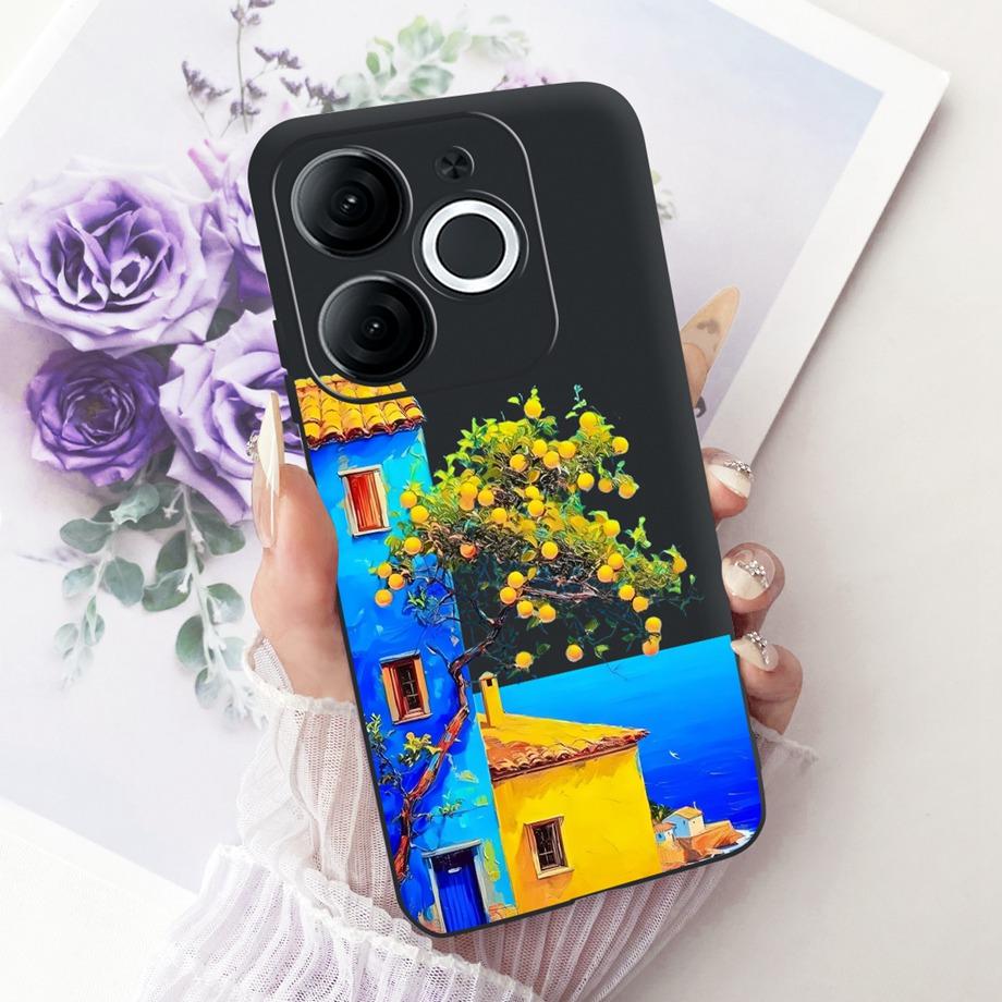 For Itel A80 A90 A95 A70 A60 A60s Phone Case Matte Soft TPU Bumper Cover Cool Cartoon Luxury Butterfly Flower Bow Pattern Funda