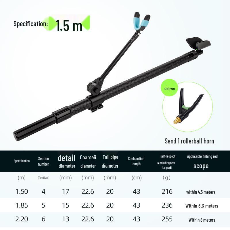 Ultra-Light Carbon Fiber Rod Holder with Ground Stake for Fishing Box