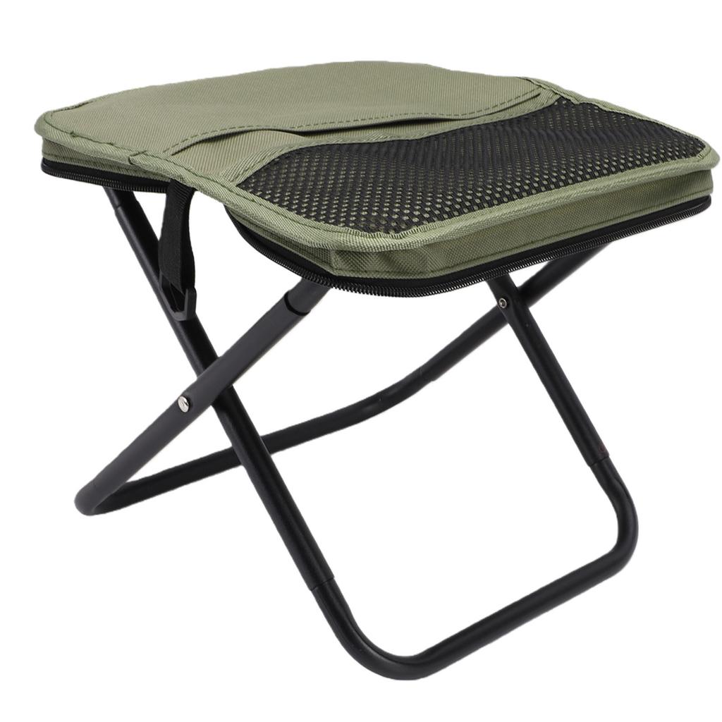 Small Portable Stool Oxford Cloth Steel Handbag Style Pocket Foldable Stool for Camping Travel Fishing Hiking Khaki