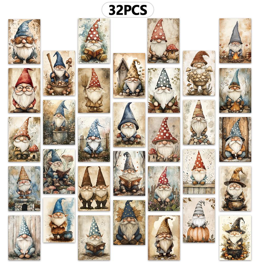 

32pcs, Retro Dwarf Postcard, Christmas, Birthday/Anniversary Gift, Collectible, Suitable for Gift Giving, Can be Mailed.