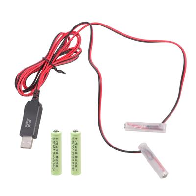USB To 3V 3A Battery Eliminators Adapter Cable For Replacing Two LR03 Batteries In Electronics Toys And Remote Controls