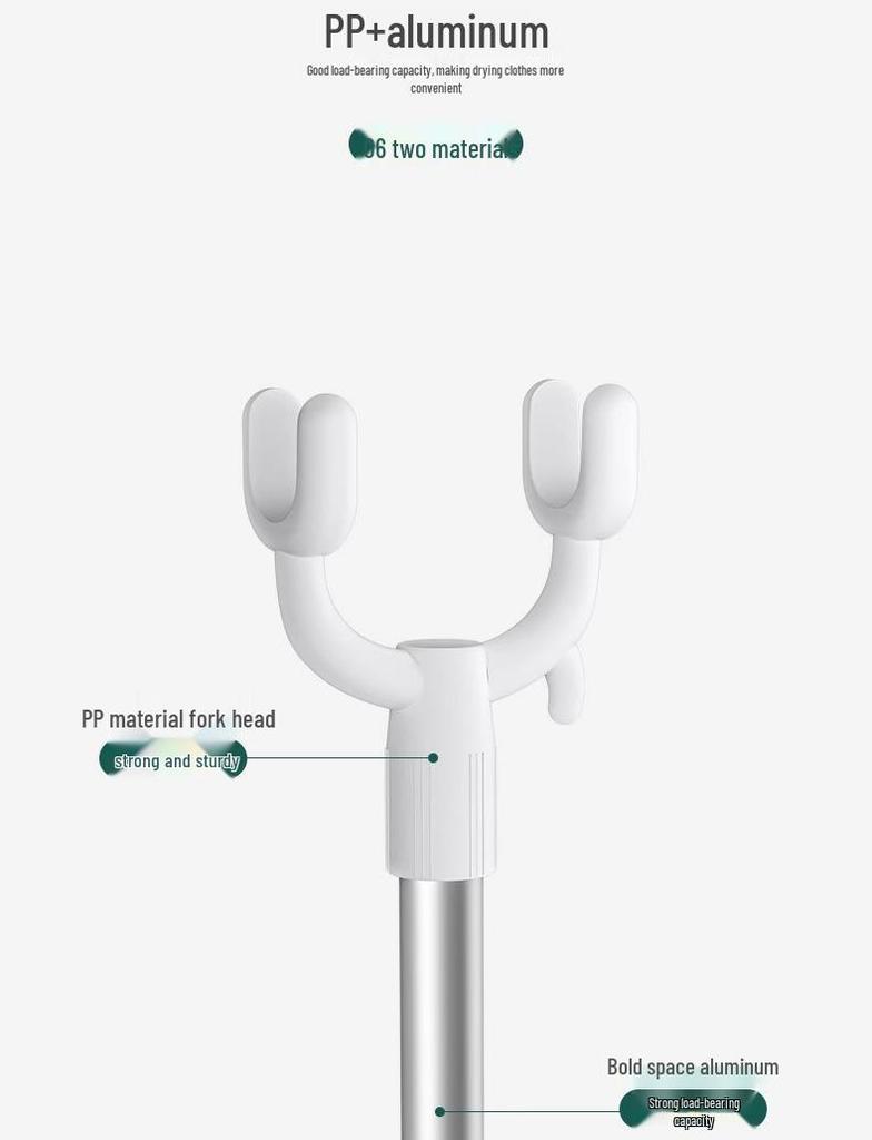 Retractable Stainless Steel Clothes Drying Pole - Extended Balcony Support for Hanging and Sunning Garments.