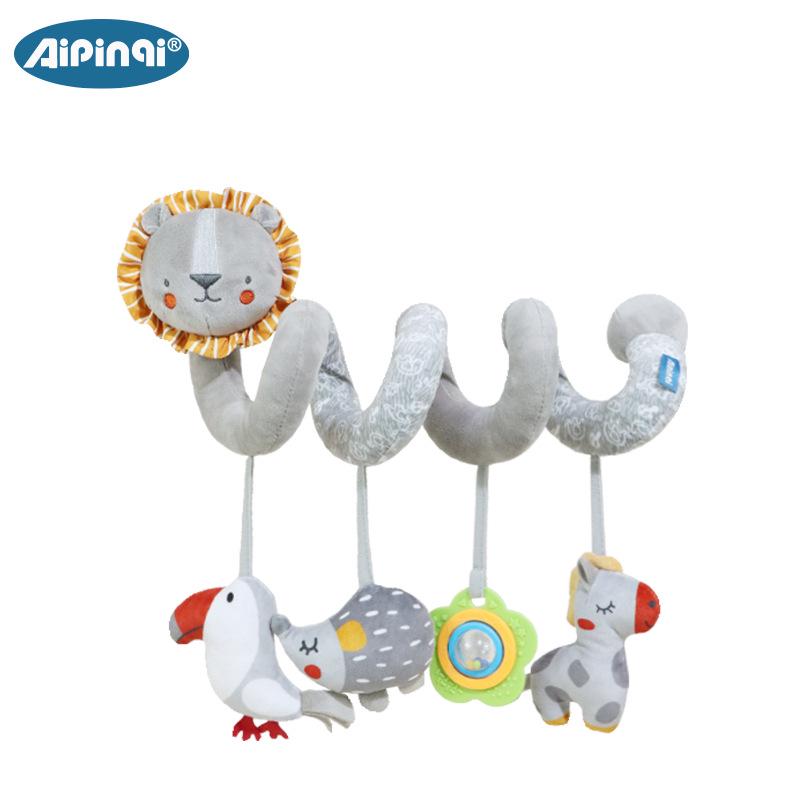 Aipinqi Grey Animal Baby Crib Soothing Toy and Bed Pendant.
