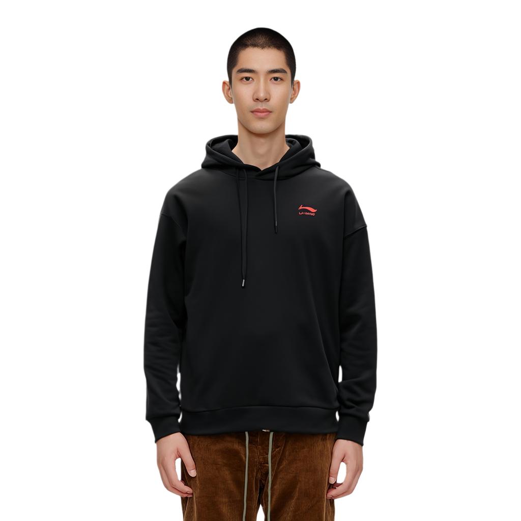 Li Ning Paris Fashion Week Series Sports Casual Hooded Sweatshirt Men Sweatshirt Black AWDNB85-2