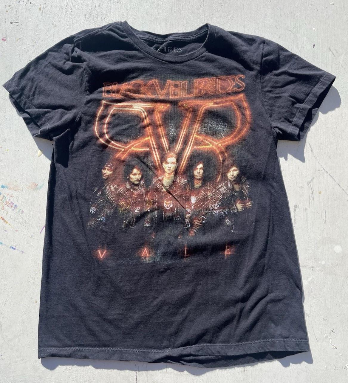 Мужская черная футболка Veil Brides Черный логотип M Название группы Rock Metal Американская группа Волосы 4XL