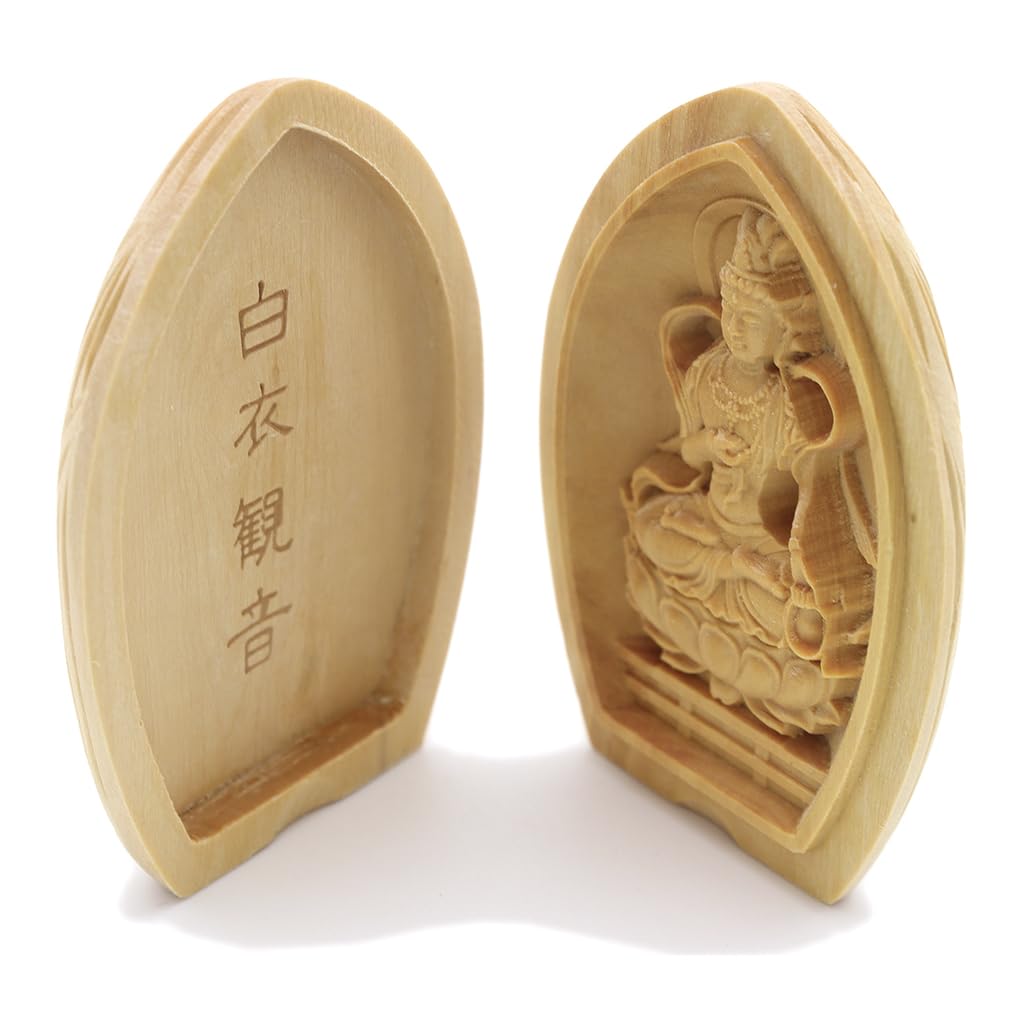 Kurita's Special Buddhist Statue [Guardian Deity] White-Robed Kannon (Lotus-Shaped Incense Holder Buddha [Pocket Buddha]) Guardian Deity (Height