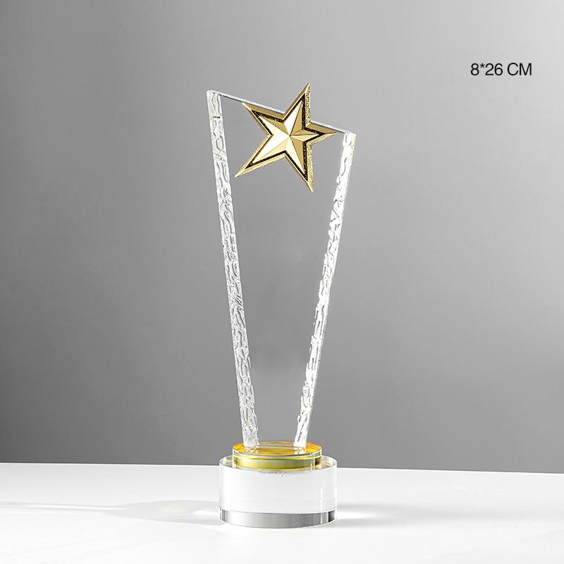 Customized Glass Award Trophy Commemorative Honor Sandblasting Carving for Office Home Decor Annual Ceremony Corporate Events
