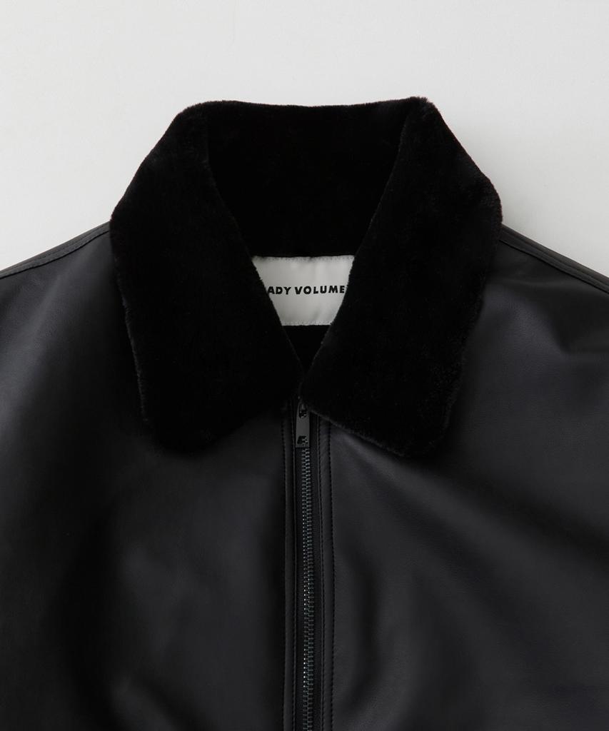 Lady Volume 622 Vegan Leather Shearling Jacket_Black