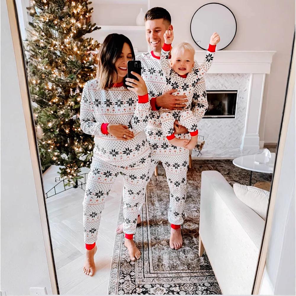 2025 Family Christmas Pajamas Set - European & American Parent-Child Matching Homewear