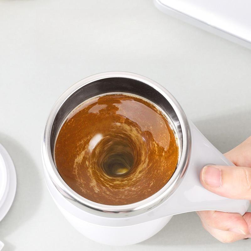 1Pc Coffee Mixing Cup Lazy Automatic Electric Magnetic Rotation Milk Brewing Beverage Mug Safety Material