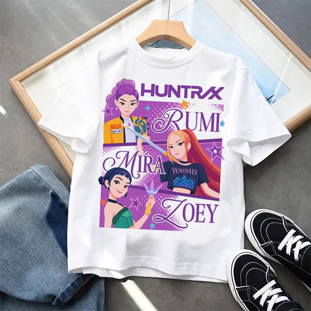 Cartoon Print Fashion Kids Clothing Short Sleeve T-Shirt Casual Comfortable T-shirt Girls