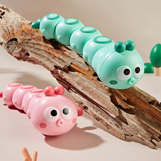 Wind-Up Caterpillar Toy Mechanical Crawling Insect Safe Non-Toxic Baby Toy Educational Kids Toy Guides Babies To Crawl Birthday Gift for Toddlers