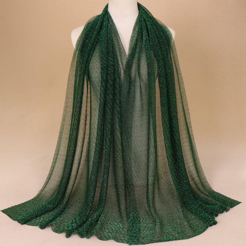 Autumn New Gold Thread Nylon Scarf For Women Girls Solid Color Sunscreen Scarves Soft Foulard Viscose Female Wrap Shawls