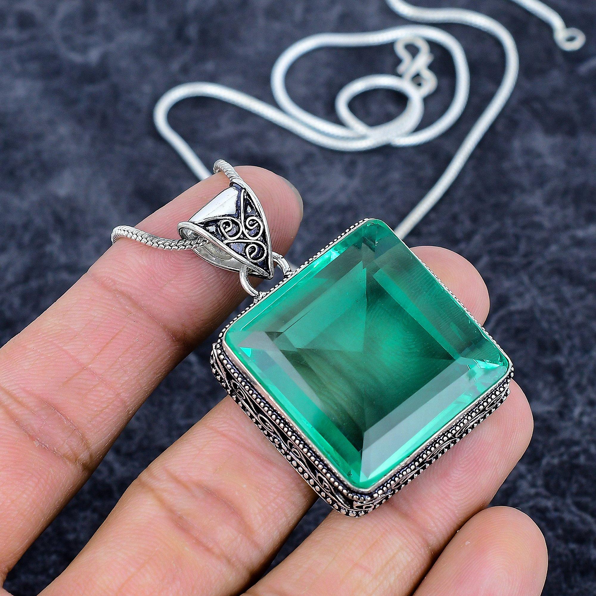 

Indicolite Tourmaline Gemstone 925 Sterling Silver Jewelry Pendant 1.89 M-3213