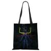Painted Abstract Print Casual Shoulder Bag Women Shopping Reusable Tote Bag 2022 Harajuku Canvas Travel School Beach Handbag