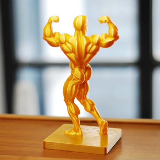 3D Printed Muscle Man Figurine Funny Golden Bodybuilding Man Figure Collectible Muscular Male Desktop Sculpture for Fitness Men