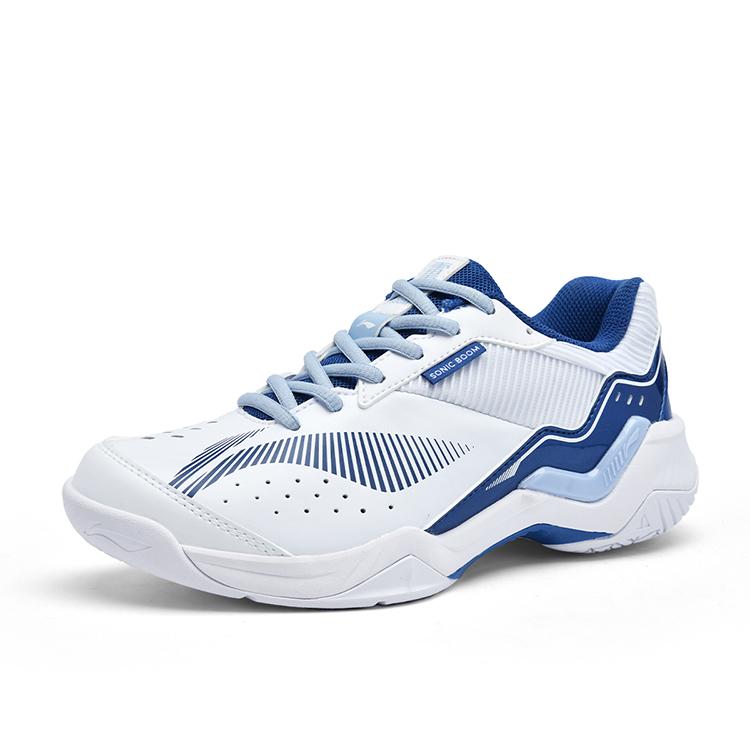 Li Ning Thunder Training Comfortable Fashion Shock Absorption Non-Slip Wear-Resistant Low-Top Badminton Shoes Unisex sneaker White Blue AYTV005-1