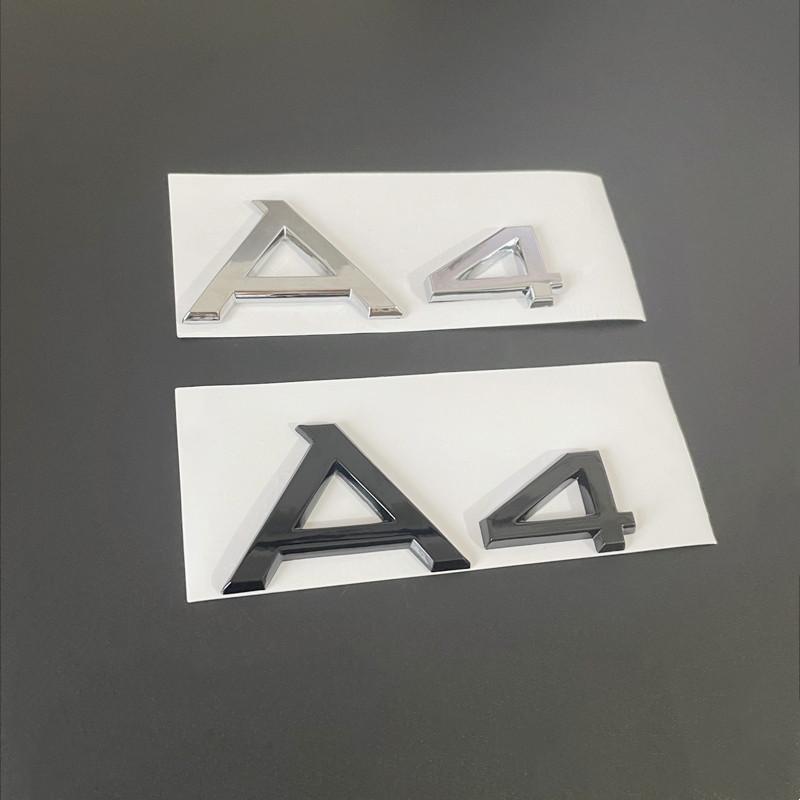 3D ABS Chrome Black A3 A4 A6 Logo Letters Rear Trunk Emblem Badge Sticker Decals For B A3 A4 A6 Car Accessories