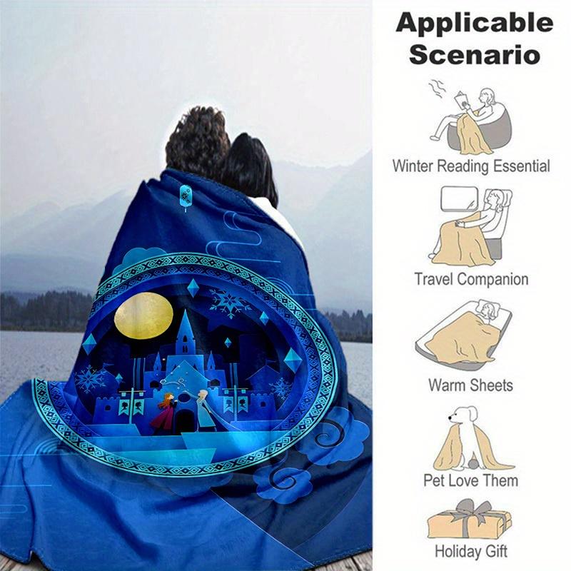 1pc. Winter Wonderland Fantasy Castle Design Blanket, Perfect for Home, Office, or Outdoor Use, Ideal Gift for All Ages
