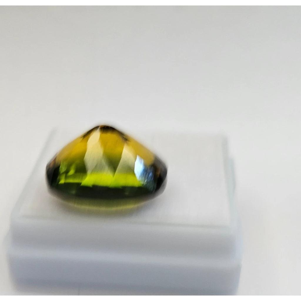 Natural Bi-Color Tourmaline Cushion Cut 10-12 Ct Stunning Certified Gemstone