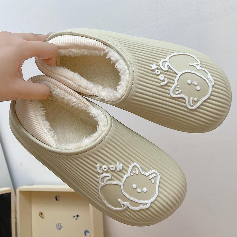 Bag heel household cotton slippers household autumn and winter thick-bottomed warm slippers non-slip stall cotton mop