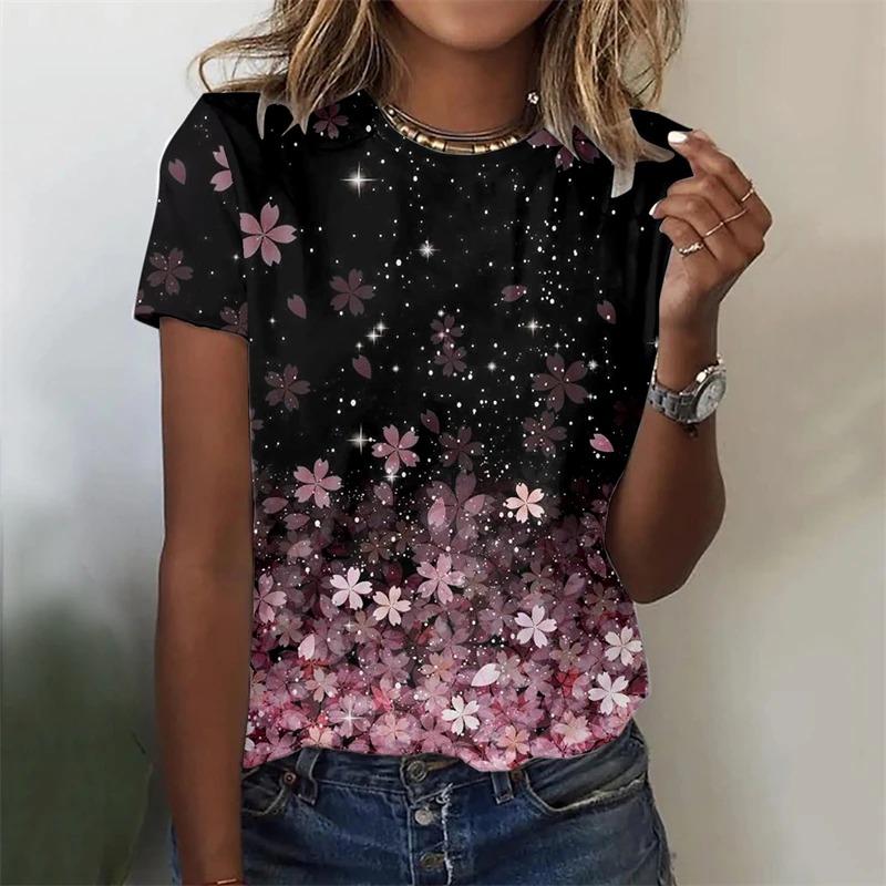 Women's T-shirt Summer Fashion Short Sleeve Tees Tops 3D Print O-Neck Casual T Shirt for Women's Funny Clothes for Sexy Girl Top