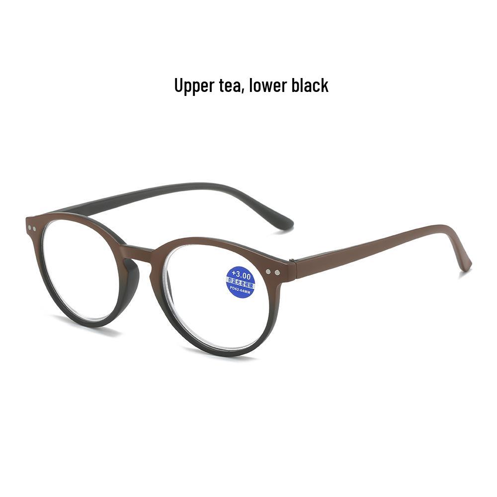 New Fashion Round Frame Blue Light Blocking Reading Glasses for Older Adults - High Definition for Men and Women
