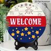 2D Flat Aluminum Independence Day Style Welcome Sign Wall Decoration, Available In Various Sizes, Firework Pattern. Suitable for Living Rooms