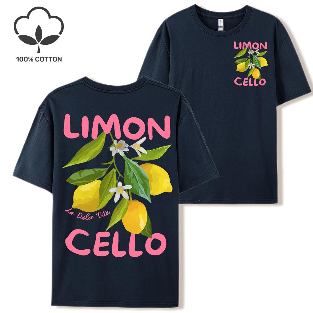 Lemon Fruits Cello Pink Letter Print Woman T Shirts Cotton Multicolor T Shirt Hip Hop Summer Short Sleeve Y2K Womens Streetwear