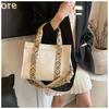 Large capacity canvas tote bag women's new high-end texture handbag fashionable shoulder messenger bag