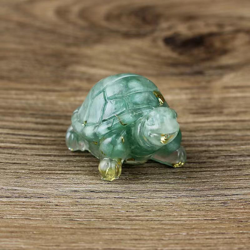 1Pc Natural Gravel Epoxy Resin Small Turtle Desktop Decoration Home Decoration Chakra Meditation Healing Gift