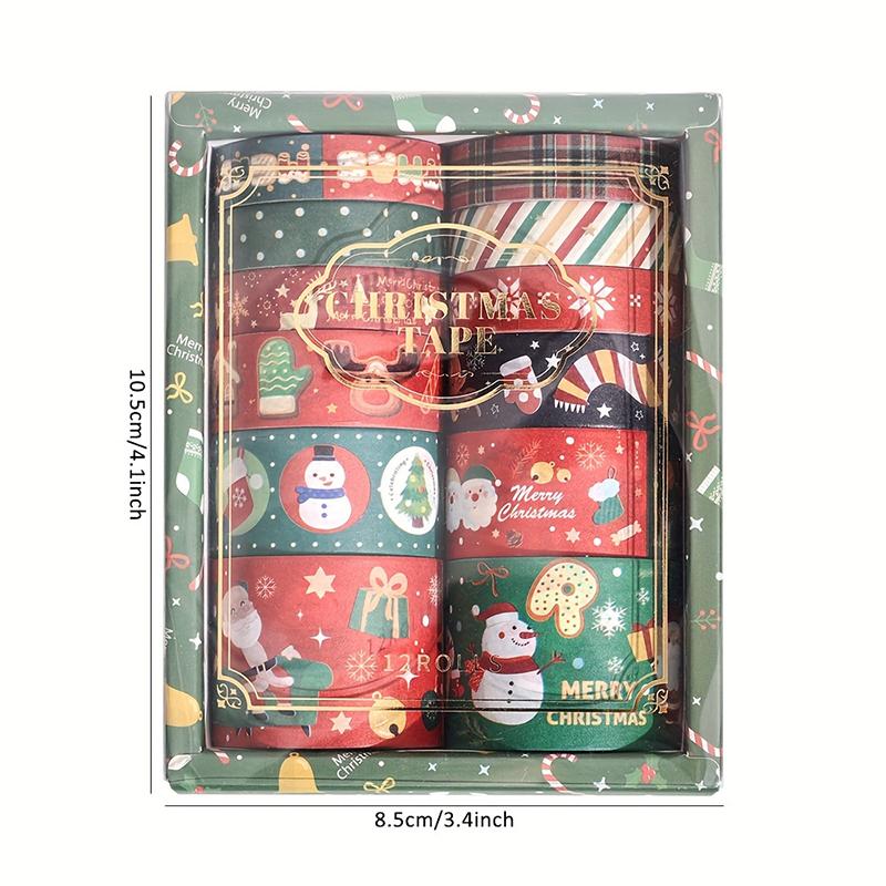 12PCS/Set Christmas Items Sticker Gift Decorations Journal Materials Stationery Cute DIY Materials Christmas Atmosphere Christmas
