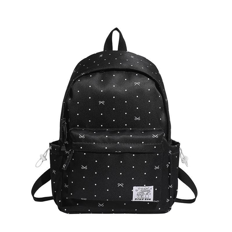 Schoolbag Schoolbag Junior High School Student Girl Heart Atmosphere Polka Dot Bow Versatile High Value Flash Student Backpack