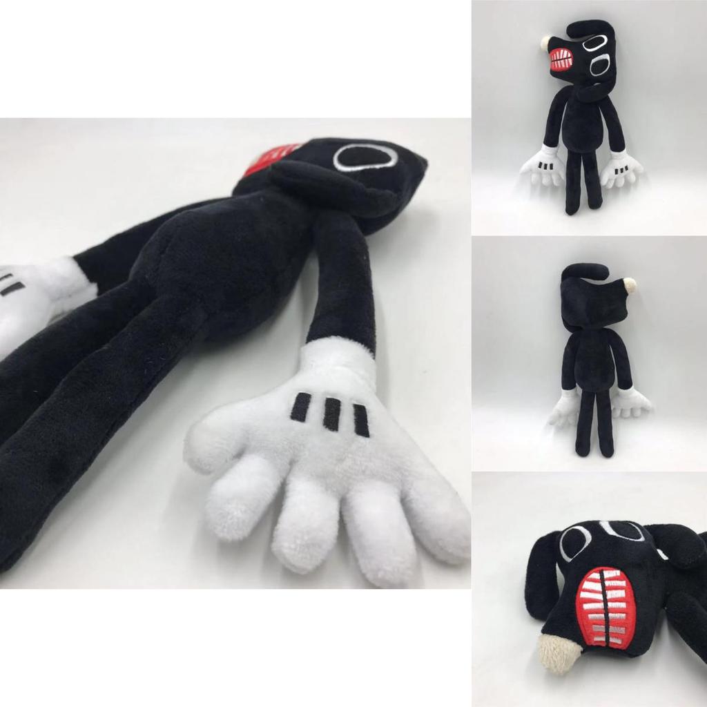 Siren Head Series Black Dog Plush Toy Crooked Neck Horror Stuffed Doll 30cm/11.8inch Height