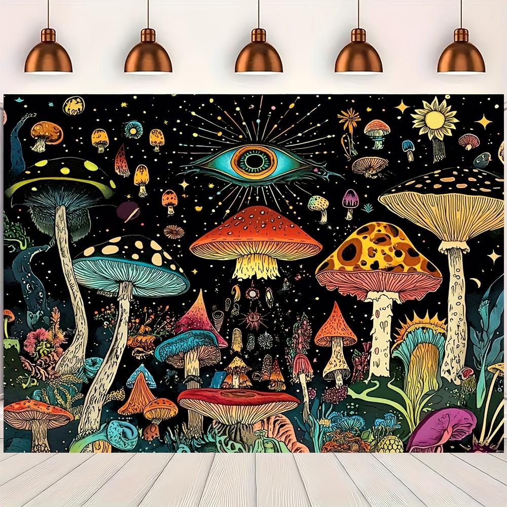 Magical Mushroom Forest Tapestry Vibrant Enchanting and Mystically Unique Wall Art for a Whimsical Decor Statement