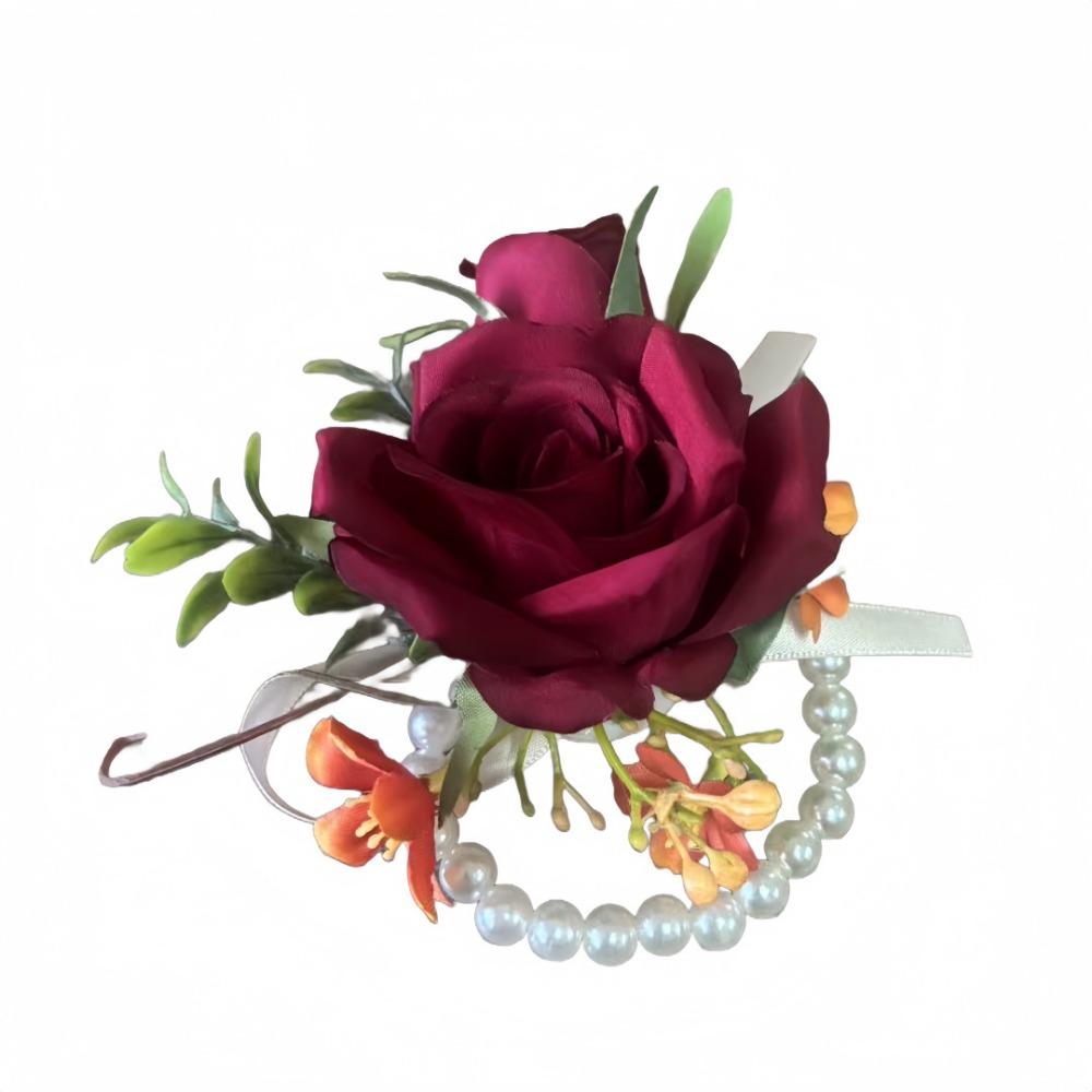 Rose Boutonnieres Flowers Artifical Groom's Chest Flower Wrist Corsage Wedding Accessories