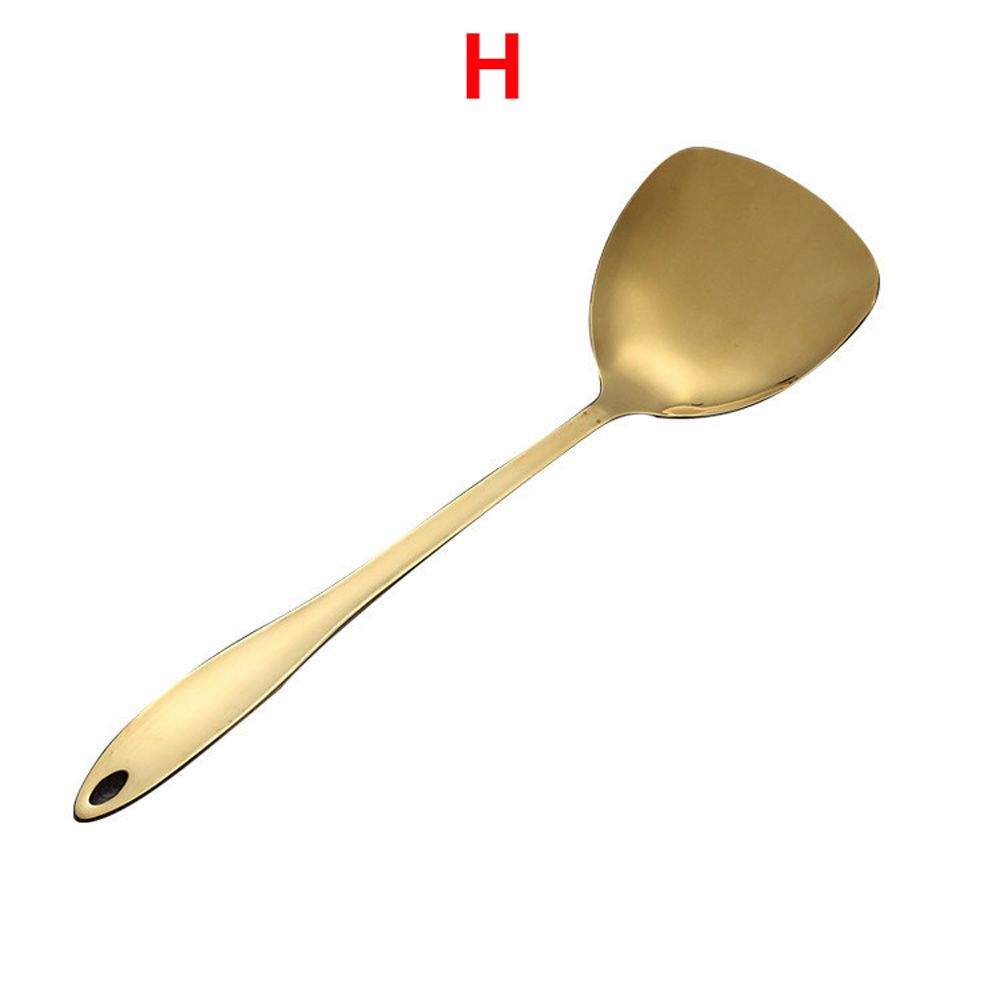 

Stainless Steel Ladle Titanium Kitchen Shovel Spoon Spatula Cookware H