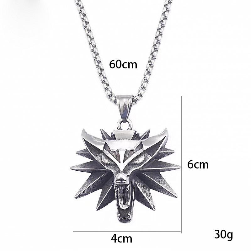 Witcher 3 Wolf Head Pendant Necklace