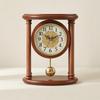 Wooden Pendulum Clock Solid Wood Retro Arabic Numerals